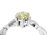 White gold Fancy Yellow Marquise  Cut Twisted Pavé Band Solitaire Ring with Four-Prong Setting_4