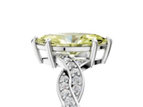 White gold Fancy Yellow Marquise  Cut Twisted Pavé Band Solitaire Ring with Four-Prong Setting_5