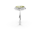 White gold Fancy Yellow Marquise  Diamond Cluster Halo Ring with Solitaire Band and Four-Prong Setting_2