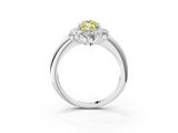 White gold Fancy Yellow Marquise  Diamond Cluster Halo Ring with Solitaire Band and Four-Prong Setting_3