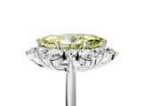 White gold Fancy Yellow Marquise  Diamond Cluster Halo Ring with Solitaire Band and Four-Prong Setting_5