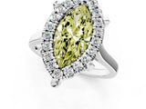White gold Fancy Yellow Marquise  Diamond Cluster Halo Solitaire with Four-Prong Setting_36
