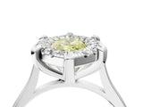 White gold Fancy Yellow Marquise  Diamond Cluster Halo Solitaire with Four-Prong Setting_39