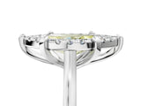 White gold Fancy Yellow Marquise  Diamond Cluster Halo Solitaire with Four-Prong Setting_40
