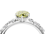 White gold Fancy Yellow Marquise  Diamond Cluster Prong-Set Solitaire Ring_4