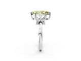 White gold Fancy Yellow Marquise  Diamond Floral Cluster Ring with Solitaire Band and Prong Setting_2