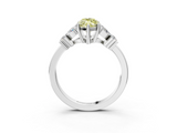 White gold Fancy Yellow Marquise  Diamond Floral Cluster Ring with Solitaire Band and Prong Setting_3