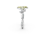 White gold Fancy Yellow Marquise  Diamond Floral Vine Solitaire Engagement Ring_2
