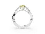 White gold Fancy Yellow Marquise  Diamond Floral Vine Solitaire Engagement Ring_3