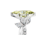 White gold Fancy Yellow Marquise  Diamond Floral Vine Solitaire Engagement Ring_5