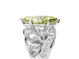 White gold Fancy Yellow Marquise  Diamond Halo Ring with Marquise and Pavé Band in Prong Setting_5
