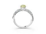White gold Fancy Yellow Marquise  Diamond Pavé Band Solitaire Ring with Four-Prong Setting_32