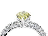 White gold Fancy Yellow Marquise  Diamond Pavé Band Solitaire Ring with Four-Prong Setting_33