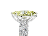 White gold Fancy Yellow Marquise  Diamond Pavé Band Solitaire Ring with Four-Prong Setting_34