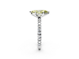 White gold Fancy Yellow Marquise  Diamond Pavé Band Solitaire with Four-Prong Setting_2