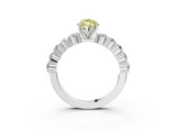 White gold Fancy Yellow Marquise  Diamond Pavé Band Solitaire with Four-Prong Setting_3
