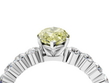 White gold Fancy Yellow Marquise  Diamond Pavé Band Solitaire with Four-Prong Setting_4