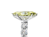White gold Fancy Yellow Marquise  Diamond Pavé Band Solitaire with Four-Prong Setting_5