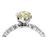 White gold Fancy Yellow Marquise  Diamond Prong Set Engagement Ring with Pave Band_4