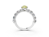 White gold Fancy Yellow Marquise  Diamond Prong Setting with Side Stones on a Pave Band_3