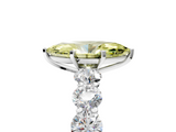 White gold Fancy Yellow Marquise  Diamond Prong Setting with Side Stones on a Pave Band_5