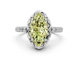 White gold Fancy Yellow Marquise  Diamond Solitaire Ring with Shared Prong Pavé Band_14