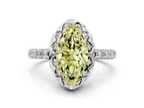 White gold Fancy Yellow Marquise  Diamond Solitaire Ring with Shared Prong Pavé Band_29