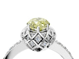 White gold Fancy Yellow Marquise  Diamond Solitaire Ring with Shared Prong Pavé Band_30