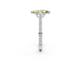 White gold Fancy Yellow Marquise  Diamond Solitaire with Pave Band and Six-Prong Setting_2