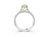 White gold Fancy Yellow Marquise  Diamond Solitaire with Pave Band and Six-Prong Setting_3