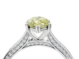 White gold Fancy Yellow Marquise  Diamond Solitaire with Pave Band and Six-Prong Setting_4
