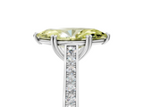 White gold Fancy Yellow Marquise  Diamond Solitaire with Pave Band and Six-Prong Setting_5