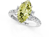 White gold Fancy Yellow Marquise  Diamond Three-Stone Pave Band with Four-Prong Setting_1