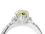 White gold Fancy Yellow Marquise  Diamond Three-Stone Pave Band with Four-Prong Setting_4