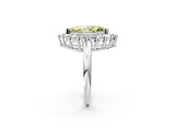 White gold Fancy Yellow Marquise  Halo Cluster Diamond Engagement Ring with Prong Setting and Polished Band_22