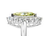 White gold Fancy Yellow Marquise  Halo Cluster Diamond Engagement Ring with Prong Setting and Polished Band_25