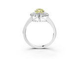 White gold Fancy Yellow Marquise  Halo Cluster Diamond Engagement Ring with Solitaire Band and Prong Setting_49