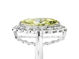 White gold Fancy Yellow Marquise  Halo Cluster Diamond Engagement Ring with Solitaire Band and Prong Setting_52