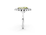 White gold Fancy Yellow Marquise  Halo Diamond Cluster Engagement Ring with Milgrain Bezel Setting and Solitaire Band_65