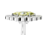 White gold Fancy Yellow Marquise  Halo Diamond Cluster Engagement Ring with Milgrain Bezel Setting and Solitaire Band_68