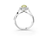 White gold Fancy Yellow Marquise  Halo Diamond Engagement Ring with Filigree Band and Four-Prong Setting_108