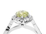 White gold Fancy Yellow Marquise  Halo Diamond Engagement Ring with Filigree Band and Four-Prong Setting_109