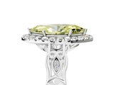 White gold Fancy Yellow Marquise  Halo Diamond Engagement Ring with Filigree Band and Four-Prong Setting_110