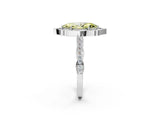 White gold Fancy Yellow Marquise  Halo Diamond Engagement Ring with Milgrain Band and Four-Prong Setting_31