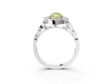 White gold Fancy Yellow Marquise  Halo Diamond Engagement Ring with Milgrain Band and Four-Prong Setting_31