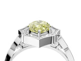 White gold Fancy Yellow Marquise  Halo Diamond Engagement Ring with Milgrain Band and Four-Prong Setting_32