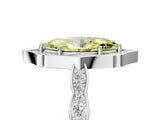White gold Fancy Yellow Marquise  Halo Diamond Engagement Ring with Milgrain Band and Four-Prong Setting_33