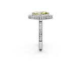 White gold Fancy Yellow Marquise  Halo Diamond Engagement Ring with Milgrain Pave Band and Four-Prong Setting_173
