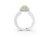 White gold Fancy Yellow Marquise  Halo Diamond Engagement Ring with Milgrain Pave Band and Four-Prong Setting_174