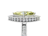 White gold Fancy Yellow Marquise  Halo Diamond Engagement Ring with Milgrain Pave Band and Four-Prong Setting_176